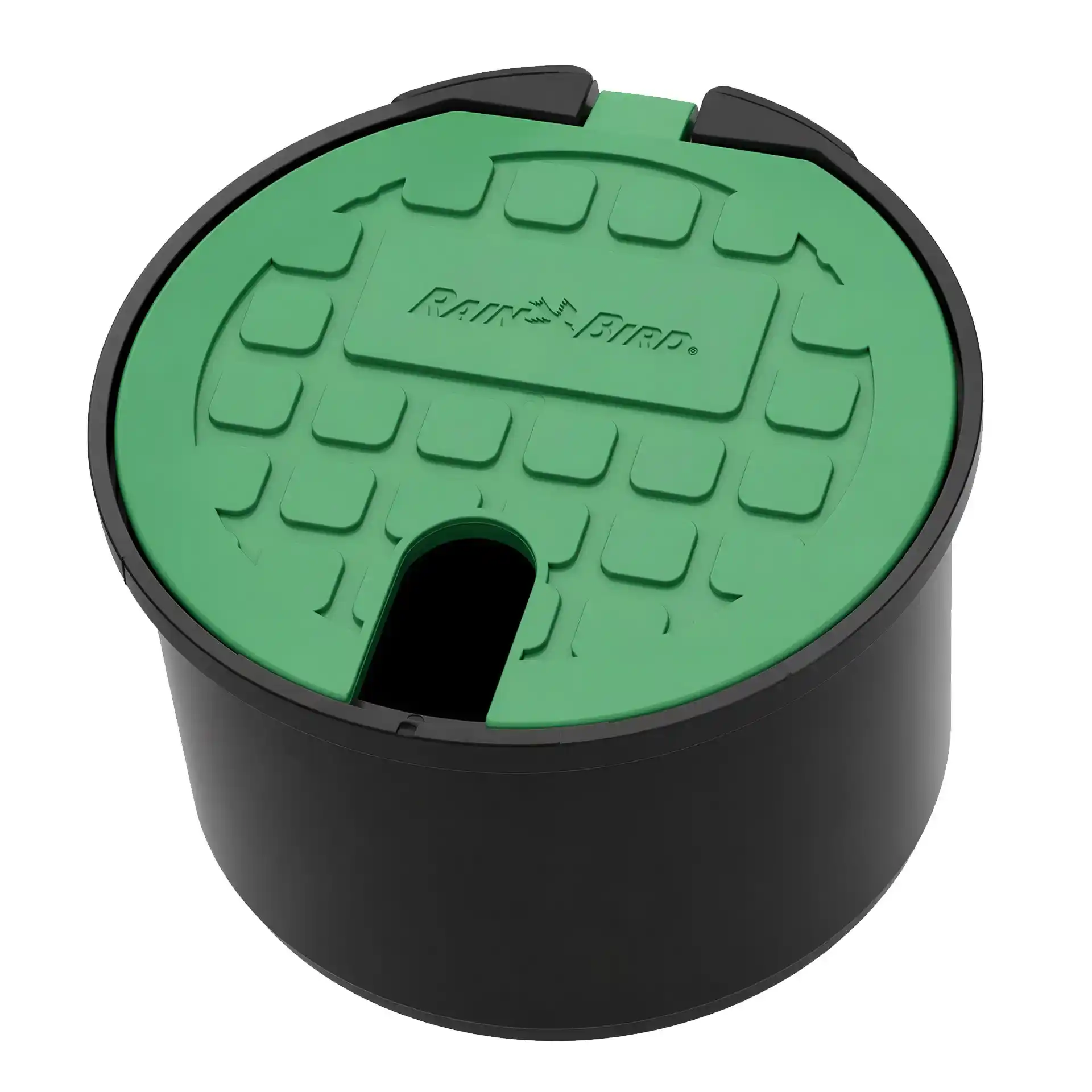 Rain Bird VBA17186 round irrigation hydrant with ¾-inch ball valve and green lid