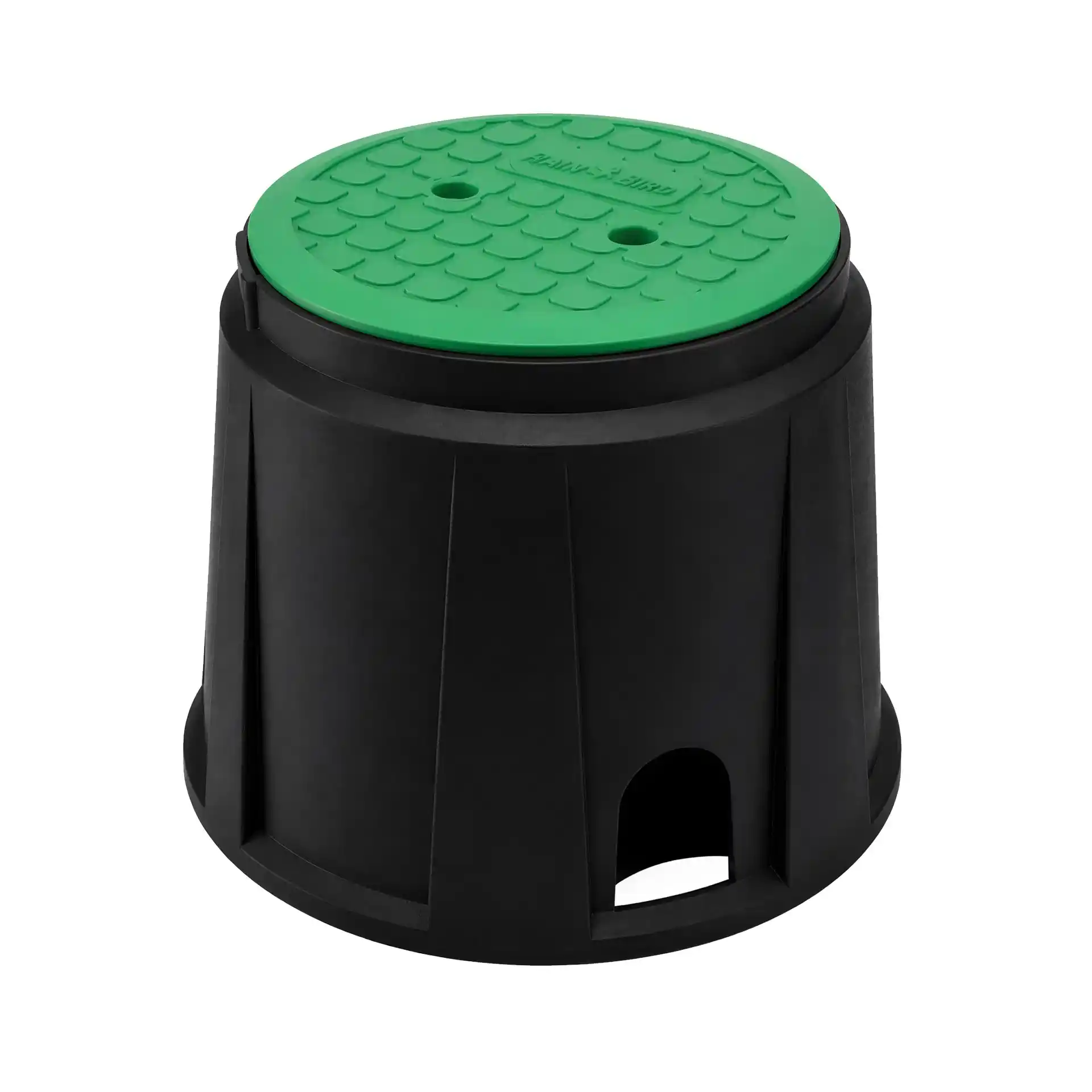 Rain Bird VBA02673 round valve box with green snap-on lid - 10"